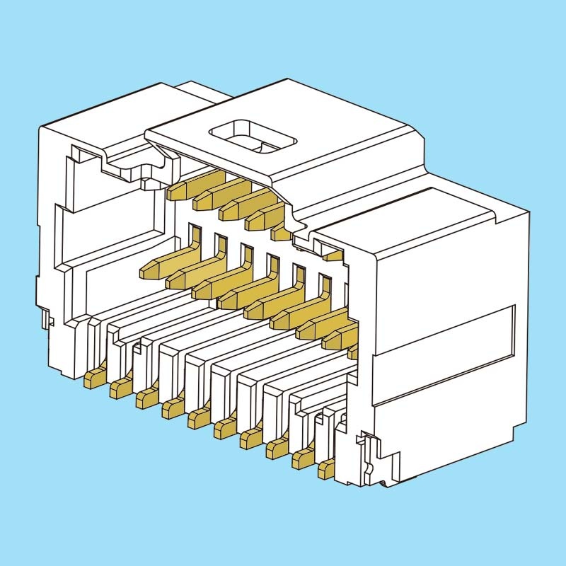 1237 Conector Macho Acodado SMD Doble Fila PCB A Cable Paso 1 00 Mm