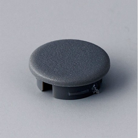 A4113008 / Tapa de botón 13.5 SIN línea - ABS (UL 94 HB) - dusty grey RAL 7037