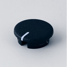 A4113100 / Tapa de botón 13.5 CON línea - ABS (UL 94 HB) - black RAL 9005