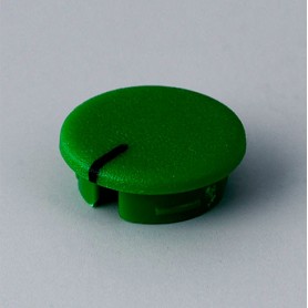 A4113105 / Tapa de botón 13.5 CON línea - ABS (UL 94 HB) - green RAL F12/0-43