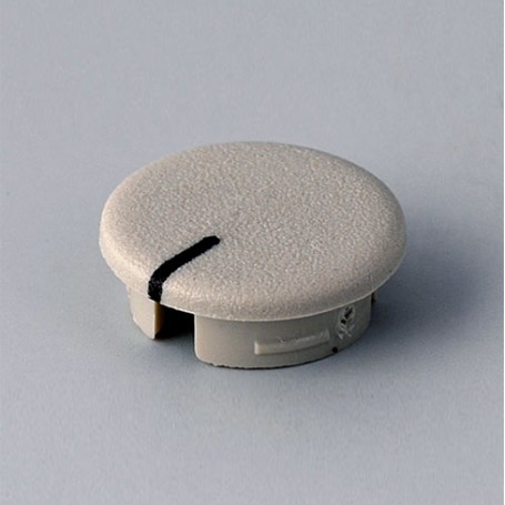 A4113107 / Tapa de botón 13.5 CON línea - ABS (UL 94 HB) - pebble grey RAL 7032