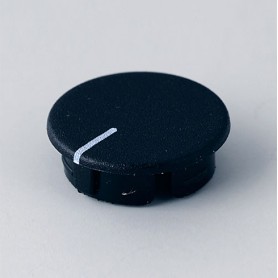 A4116100 / Tapa de botón 16 CON línea - ABS (UL 94 HB) - black RAL 9005