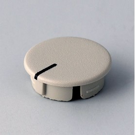 A4116107 / Tapa de botón 16 CON línea - ABS (UL 94 HB) - pebble grey RAL 7032