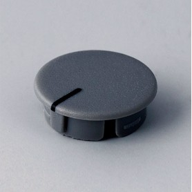 A4116108 / Tapa de botón 16 CON línea - ABS (UL 94 HB) - dusty grey RAL 7037