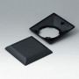 B5012209 / ART-CASE (VERSIÓN S): Parte inferior y superior S110 F - ABS (UL 94 HB) - black RAL 9005 - 110x110x38mm