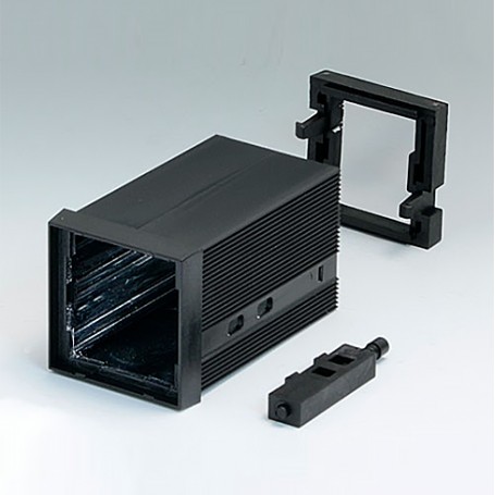 B6012021 / CAJA DIN-MODULAR TIPO A - PPO (UL 94 V-0) - black RAL 9005 - 48x48x75mm