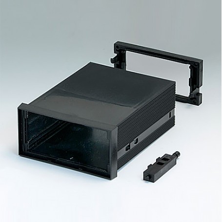 B6032051 / CAJA DIN-MODULAR TIPO A, Vers. I - PPO (UL 94 V-0) - black RAL 9005 - 96x48x114mm