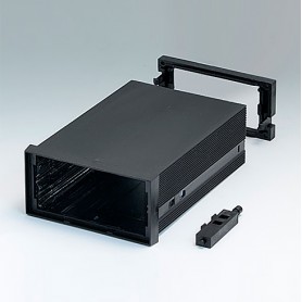 B6032072 / CAJA DIN-MODULAR TIPO A, Vers. II - PPO (UL 94 V-0) - black RAL 9005 - 96x48x131mm