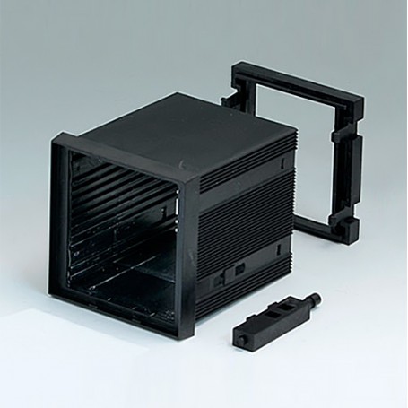 B6023021 / CAJA DIN-MODULAR TIPO A - PPO (UL 94 V-0) - black RAL 9005 - 72x72x75mm