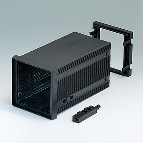 B6023061 / CAJA DIN-MODULAR TIPO A - PPO (UL 94 V-0) - black RAL 9005 - 72x72x124mm