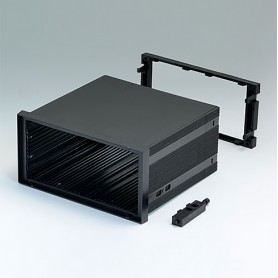 B6043061 / CAJA DIN-MODULAR TIPO A - PPO (UL 94 V-0) - black RAL 9005 - 144x72x124mm