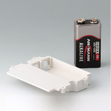 A9174003 / Compartimento de batería, 1 x 9 V - ABS (UL 94 HB) - off-white RAL 9002