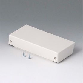B4016417 / Tapa cerrada plana M - ABS (UL 94 HB) - off-white RAL 9002 - 134x62x24mm