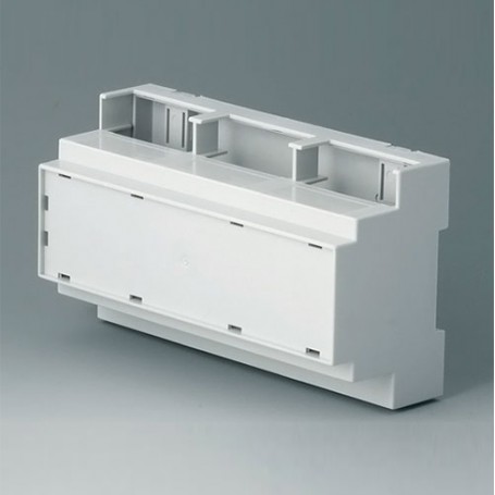 B6706107 / Caja para rail DIN RAILTEC C, 9 módulos, Vers. IV - PC (UL 94 V-0) - light grey - 160x90x58mm