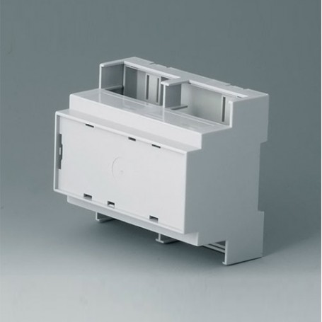 B6705106 / Caja para rail DIN RAILTEC C, 6 módulos, Vers. IV - PC (UL 94 V-0) - light grey - 106x90x58mm