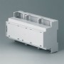 B6706106 / Caja para rail DIN RAILTEC C, 9 módulos, Vers. IV - PC (UL 94 V-0) - light grey - 160x90x58mm