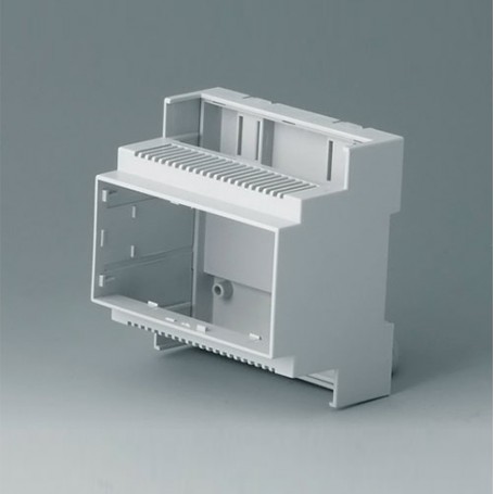 B6704102 / Caja para rail DIN RAILTEC C, 5 módulos, Vers. II - PC (UL 94 V-0) - light grey - 88x90x58mm