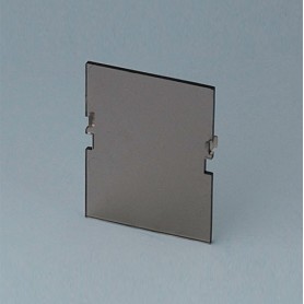 B6601580 / Panel frontal, 2 módulos, Vers. VI - PC (UL 94 V-0) - smoked glass - 32x42mm