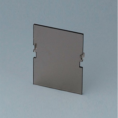 B6601580 / Panel frontal, 2 módulos, Vers. VI - PC (UL 94 V-0) - smoked glass - 32x42mm