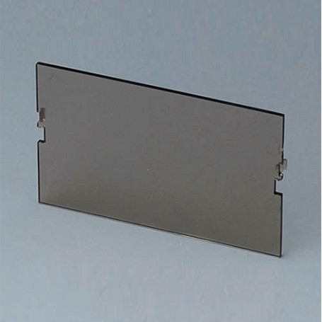 B6603580 / Panel frontal, 4 módulos, Vers. VI - PC (UL 94 V-0) - smoked glass - 67x42mm