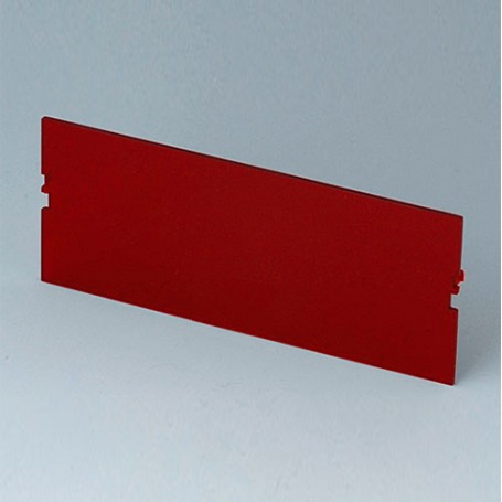 B6604480 / Panel frontal, 6 módulos, Vers. VI - PC (UL 94 V-0) - red transparent - 102x42mm