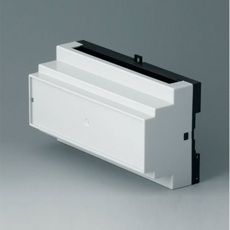 B6505112 / RAILTEC B, caja para carril DIN de 9 módulos, Vers. II - PC - light grey - 157x86x59mm