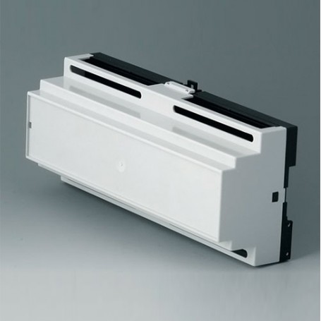 B6506111 / RAILTEC B, caja para carril DIN de 12 módulos, Vers. I - PC - light grey - 210x90x58mm