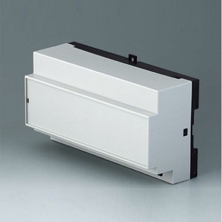 B6515111 / RAILTEC B, caja para carril DIN de 9 módulos, Vers. XI - PC - light grey - 157x86x59mm