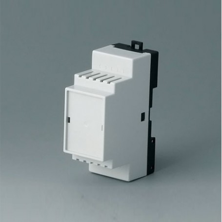 B6501116 / RAILTEC B, caja para carril DIN de 2 módulos, Vers. III - PC - light grey - 35x86x58mm