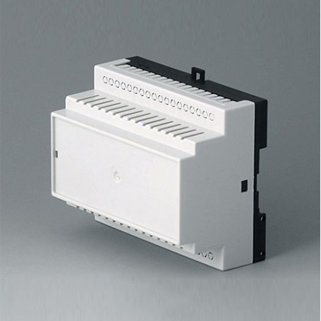 B6504119 / RAILTEC B, caja para carril DIN de 6 módulos, Vers. V - PC - light grey - 105x86x59mm