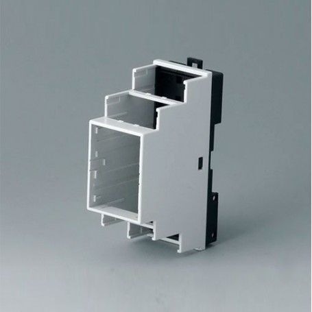 B6501121 / RAILTEC B, caja para carril DIN de 2 módulos, Vers. VI - PC - light grey - 35x90x58mm
