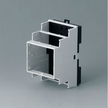 B6502121 / RAILTEC B, caja para carril DIN de 3 módulos, Vers. VI - PC - light grey - 52,5x90x58mm