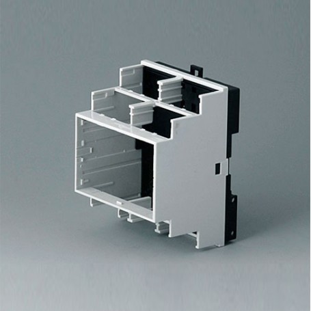 B6503121 / RAILTEC B, caja para carril DIN de 4 módulos, Vers. VI - PC - light grey - 70x90x58mm