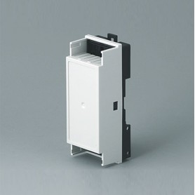 B6501229 / RAILTEC B, caja para carril DIN de 2 módulos, Vers. perfil bajo - PC - light grey - 35x89,6x31,25mm