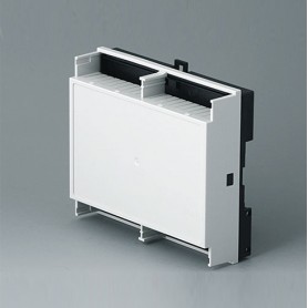 B6504229 / RAILTEC B, caja para carril DIN de 6 módulos, Vers. perfil bajo - PC - light grey - 105x89,6x31,25mm