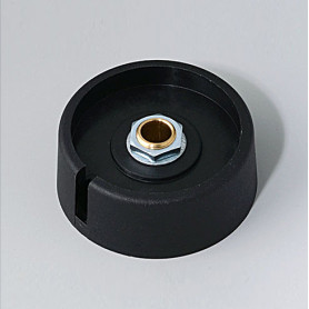 A3040069 / COM-KNOBS 40 - Con orificio para elemento de marcaje "Dial" 40x16mm - PA 6 - nero - Orificio eje 6 mm
