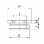 353/8G.07 / Adaptador de latón niquelado con junta tórica (Rosca exterior Tubería de gas G3/8" / Rosca interior Pg 7)