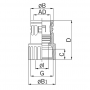 5020.078.032 / Conector Recto para conducto sintético con rosca interior V0 (UL 94) - Diámetro Ext. Ø 34.5 mm - M32x1.5