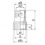 5020.079.220 / Conector Recto para conducto sintético Rosca interior de sellado cónico V0 (UL 94) - Diám.Ext.Ø 21.2 mm - M20x1.5