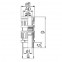 5020.031.216 / Conector Recto para conducto sintético con alivio de tensión integrado HB (UL 94) - Diám.Ext.Ø 13.0 mm - M16x1.5