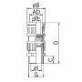 5020.034.207 / Conector Recto para conducto sintético con alivio de tensión integrado HB (UL 94) - Diám.Ext.Ø 10.0 mm - Pg 7