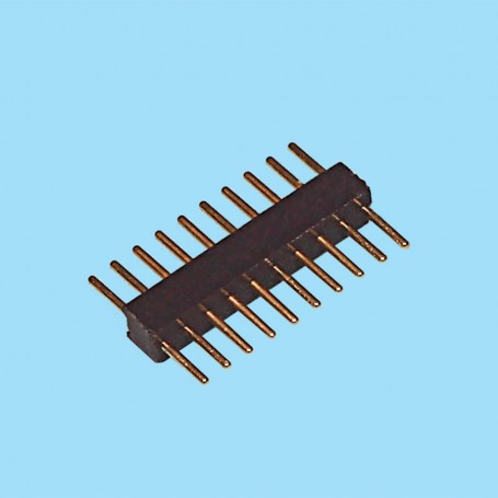 8350 / Conector macho recto simple fila pin torneado - Paso 1.27 mm