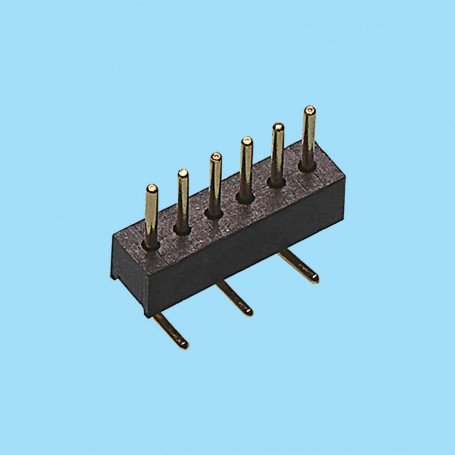 8356 / Conector macho SMD recto simple fila  pin torneado - Paso 1.27 mm