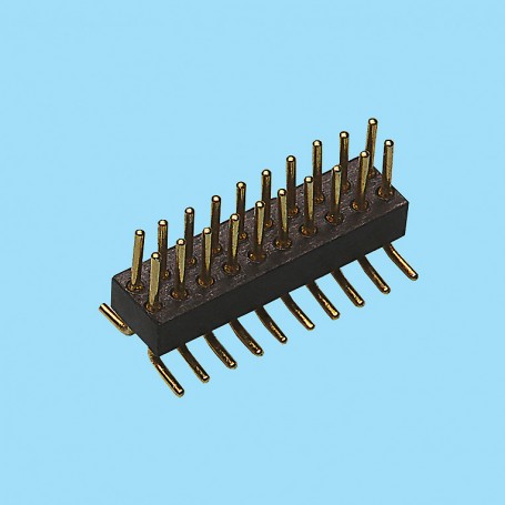 8357 / Conector macho SMD recto doble fila  pin torneado - Paso 1.27 mm