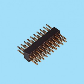 8351 / Conector macho recto doble fila pin torneado - Paso 1.27 mm