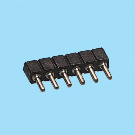 8375 / Conector hembra recto simple fila pin torneado - Paso 2.00 mm