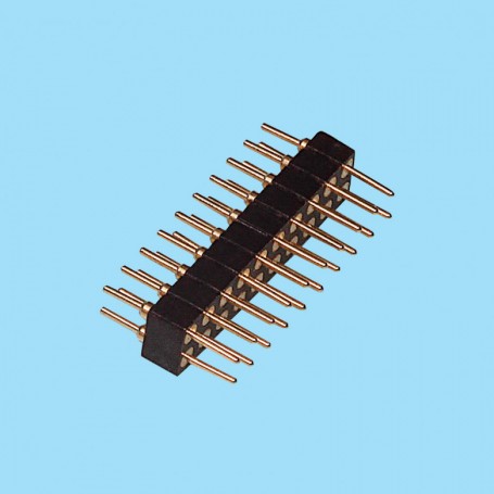 8371 / Conector macho recto doble  fila pin torneado - Paso 2.00 mm
