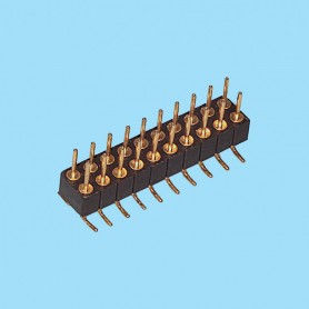 8386 / Conector macho recto  SMD doble  fila pin torneado - Paso 2.00 mm