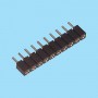 8410 / Conector hembra recto simple fila pin torneado - Paso 2.54 mm