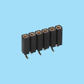 8416 / Conector hembra SMD recto simple fila pin torneado - Paso 2.54 mm